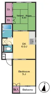 ベルメゾンピーチ【1階】の間取り