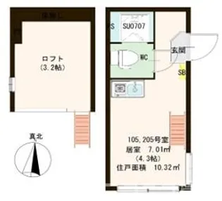 ハーモニーテラス東陽【1階】の間取り