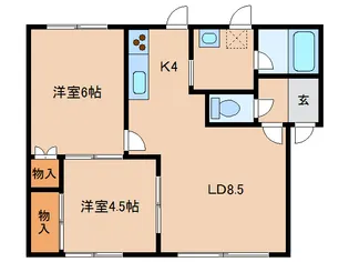グランディール15【2階】の間取り