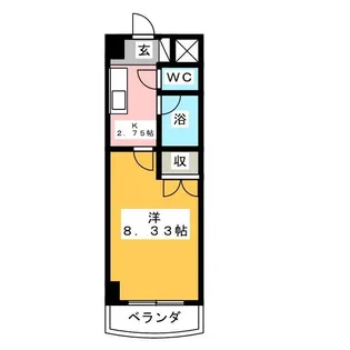 シャンブル向山【2階】の間取り