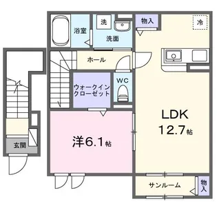 サンホワイト駅西【2階】の間取り