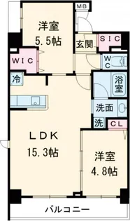 クレイシア王子【3階】の間取り