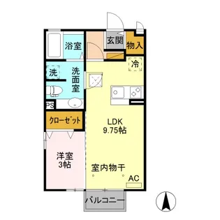 ルミエールやなせ【1階】の間取り