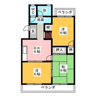 シティハイツ犬飼【1階】の間取り