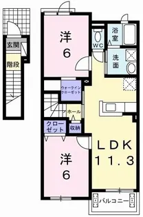 ル・シアン【2階】の間取り