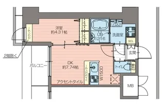 プレジオ難波ASIAN【5階】の間取り