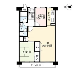 UR光が丘パークタウン公園南【13階】の間取り
