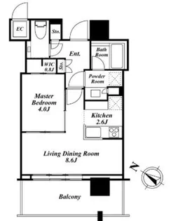 THE ROPPONGI TOKYO CLUB RESIDENCE【11階】の間取り