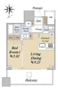 梅田ガーデンレジデンス【17階】の間取り