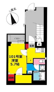 b’CASA forza南砂【1階】の間取り