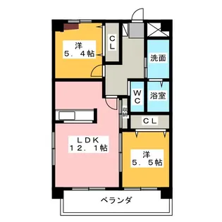 ボン レポン 新家【3階】の間取り