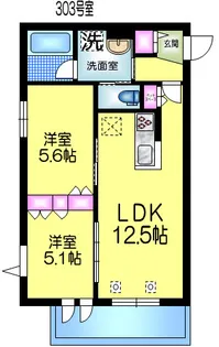 Bonheur de Chien Kitaayase【3階】の間取り