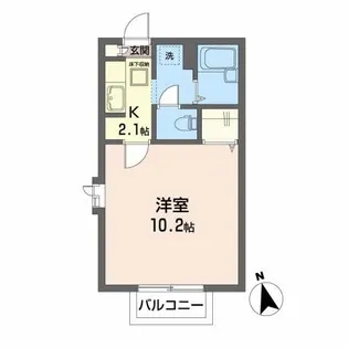 KSフラットB【1階】の間取り
