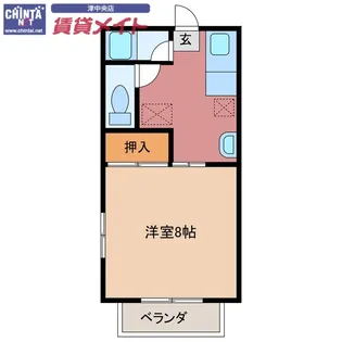 栗真ハイマートエクセル A【1階】の間取り