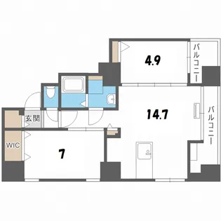 ビッグタワー大通公園【14階】の間取り