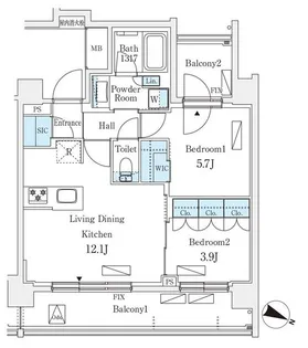 シーズンフラッツ町屋【3階】の間取り