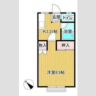 ハイツLAND A棟【1階】の間取り