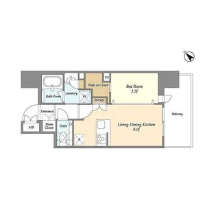 ライトテラス蔵前【6階】の間取り