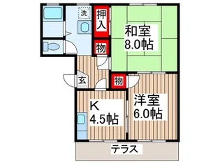 サンレイク立野ハイツB【1階】の間取り