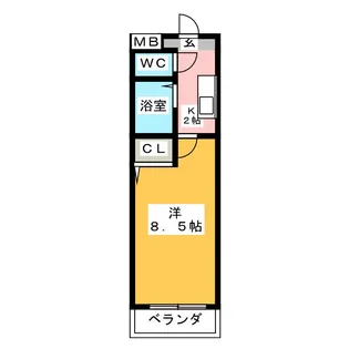 ロッキー味美【1階】の間取り