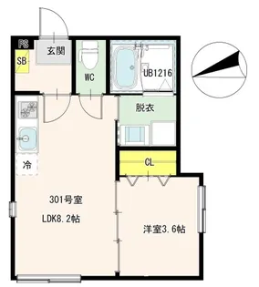 ハーモニーテラス西新井Court【3階】の間取り