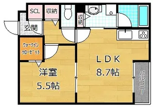 コンフォート枚方元町【2階】の間取り