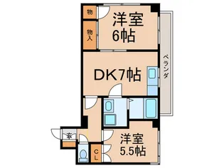 ベルフォ-レ北村【2階】の間取り