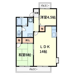 アルカディア真上台A棟【2階】の間取り