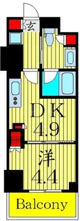 ONE ROOF RESIDENCE NISHINIPPORI【9階】の間取り