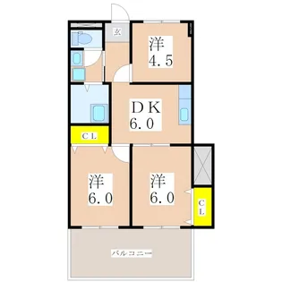 リバーサイド草牟田【2階】の間取り