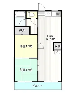 ハイツランブルB【1階】の間取り