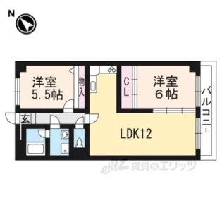 レジデンス南草津【1階】の間取り