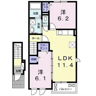 ボニートIIB【2階】の間取り