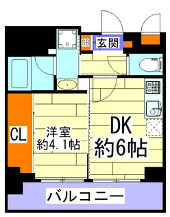 エステムコート難波VIエント【8階】の間取り