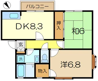 ノーブルタウン高美B【1階】の間取り