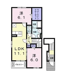 グリシーナII D【2階】の間取り