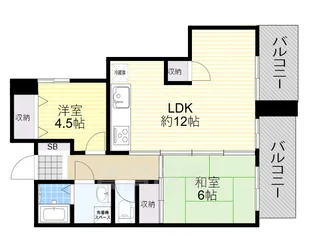 カーム阪南【4階】の間取り