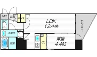 クリスタルグランツ梅田II【6階】の間取り