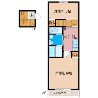 ランコントルII【2階】の間取り