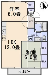 アメニティタウンA【1階】の間取り