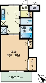 ヴィラージュ室見【2階】の間取り