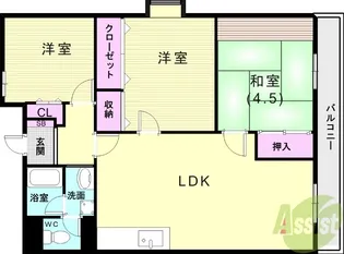メゾン霞ヶ丘【4階】の間取り