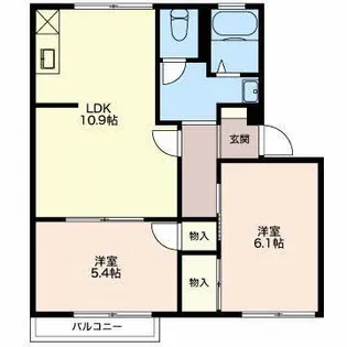 シャイニーグレンジ岡 A棟【2階】の間取り