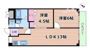 大阪府吹田市五月が丘東【マンション】の間取り