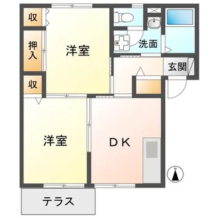 アーバンハイツ御幸山B棟【1階】の間取り