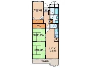 グリーン北塩屋【4階】の間取り