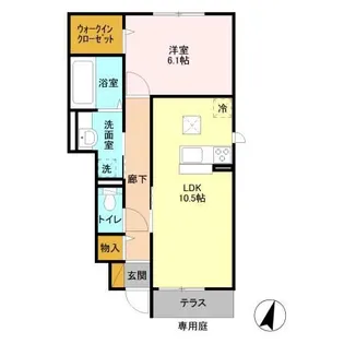 セジュールウィット【1階】の間取り