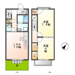 terrace paddyI【2階】の間取り