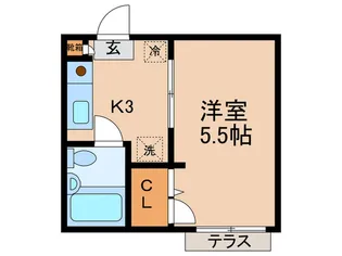 グリ-ンハイム【1階】の間取り