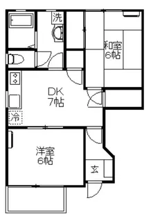 キリシマハイツ B棟【1階】の間取り